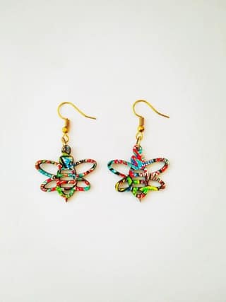 Artwork Wooden Earrings - Amoli's bumblebee earrings in assorted Artworks