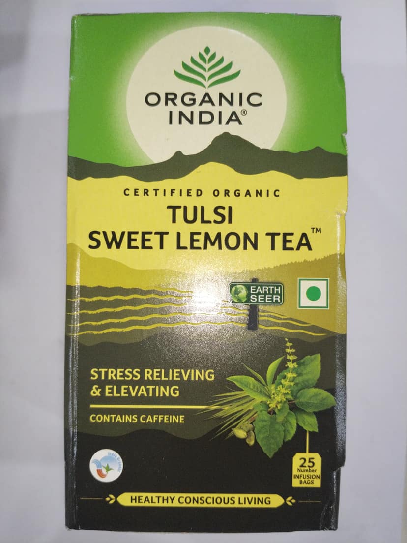 Organic India Tulsi Sweet lemon tea Stress relieving & elevating 25teaBags x 1.8g