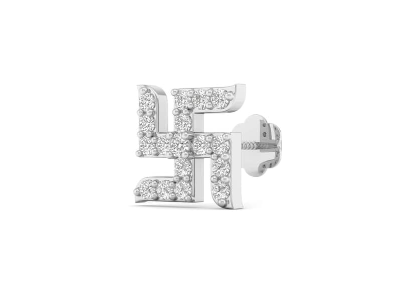 Swastik Ear Stud For Men (1 Pc Only) view 2