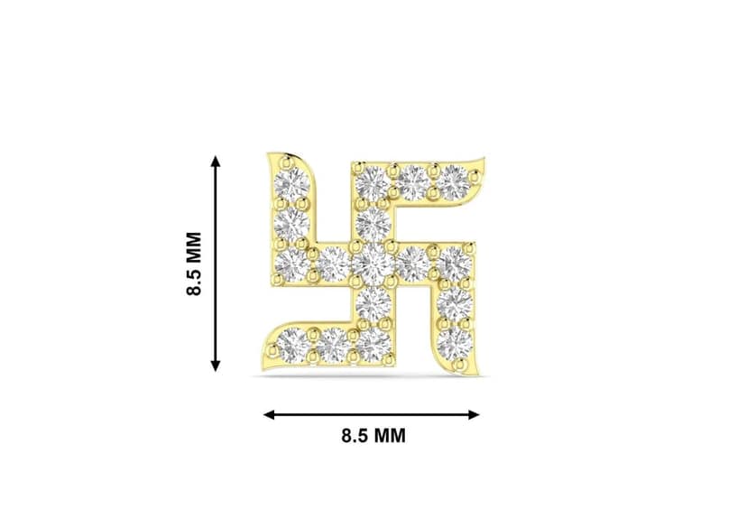 Swastik Ear Stud For Men (1 Pc Only) view 4
