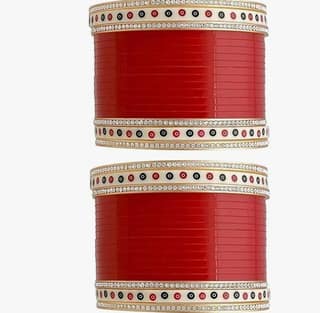 KAMAAKSHI Acrylic Red Short Chuda Bangles Set for Women All Party, Wedding and Gift Option