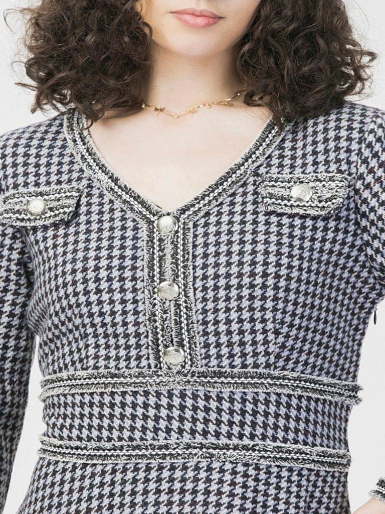 Winter Monochrome Tweed Dress view 3