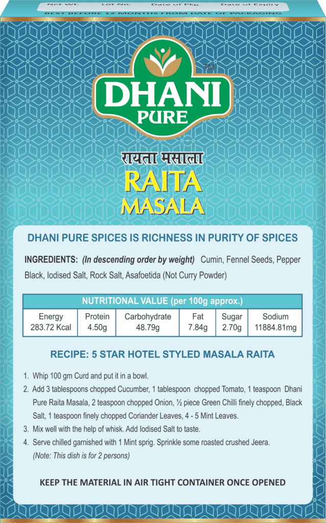 Dhani Pure Raita Masala Box (MRP : RS. 10/- ONLY) view 2