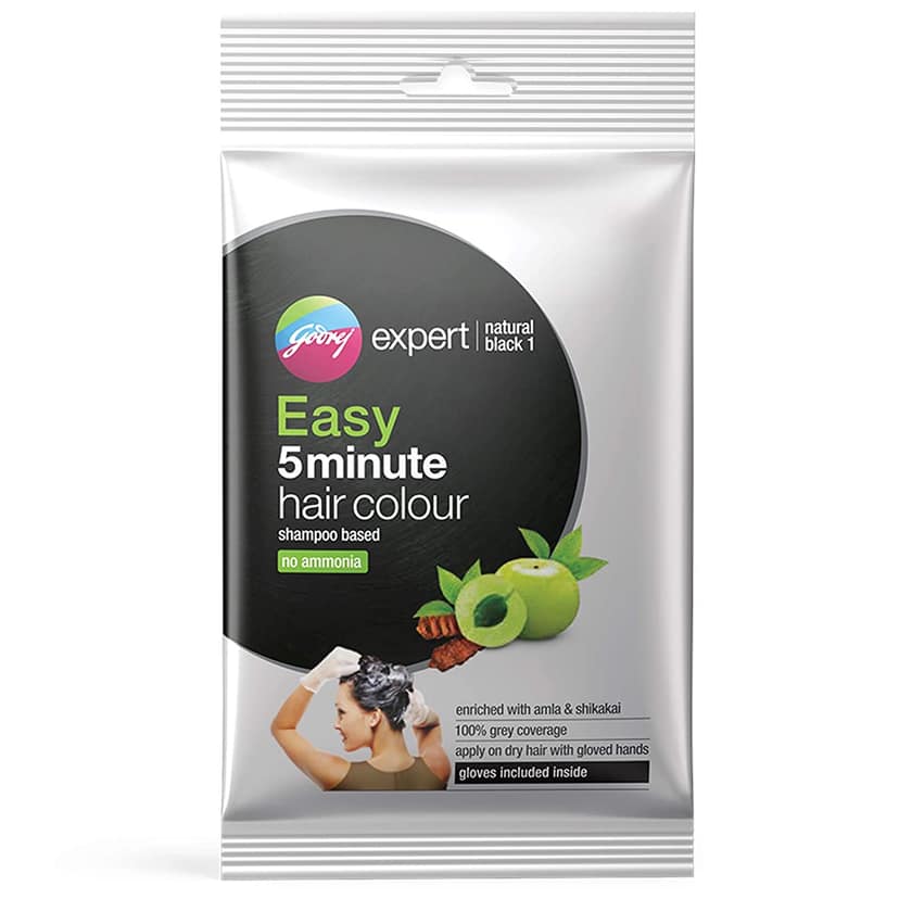 godrej expert easy 5minute hair natural black 1 colour shampoo 20ml