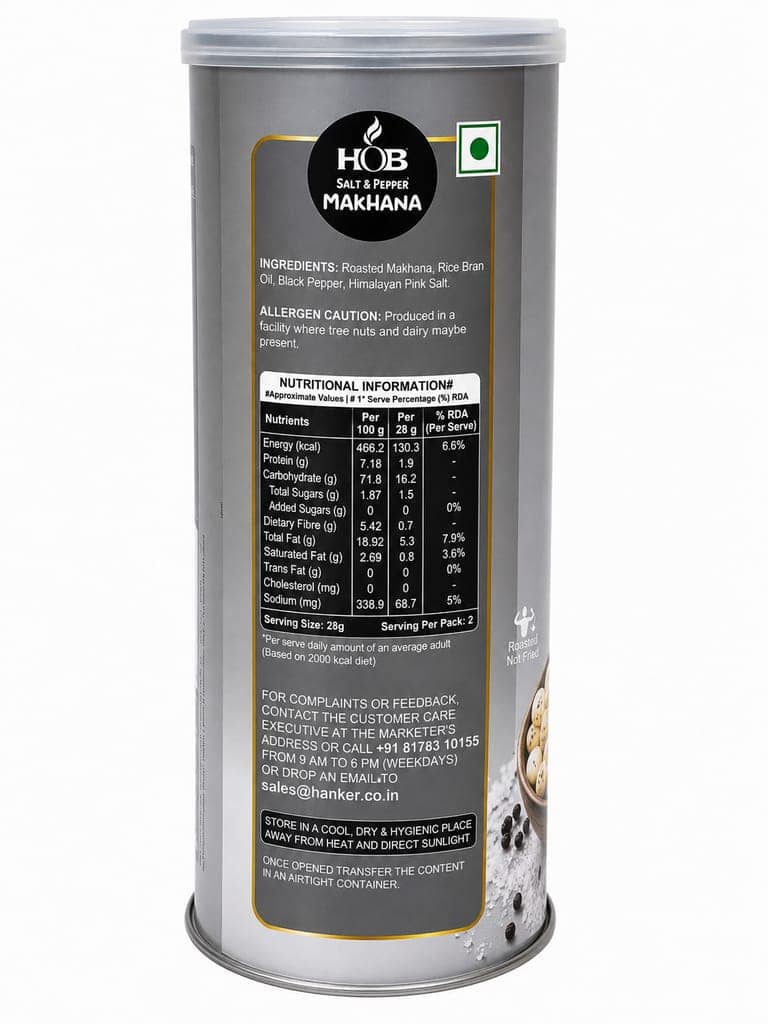 HOB Salt & Pepper Makhana 60G view 4
