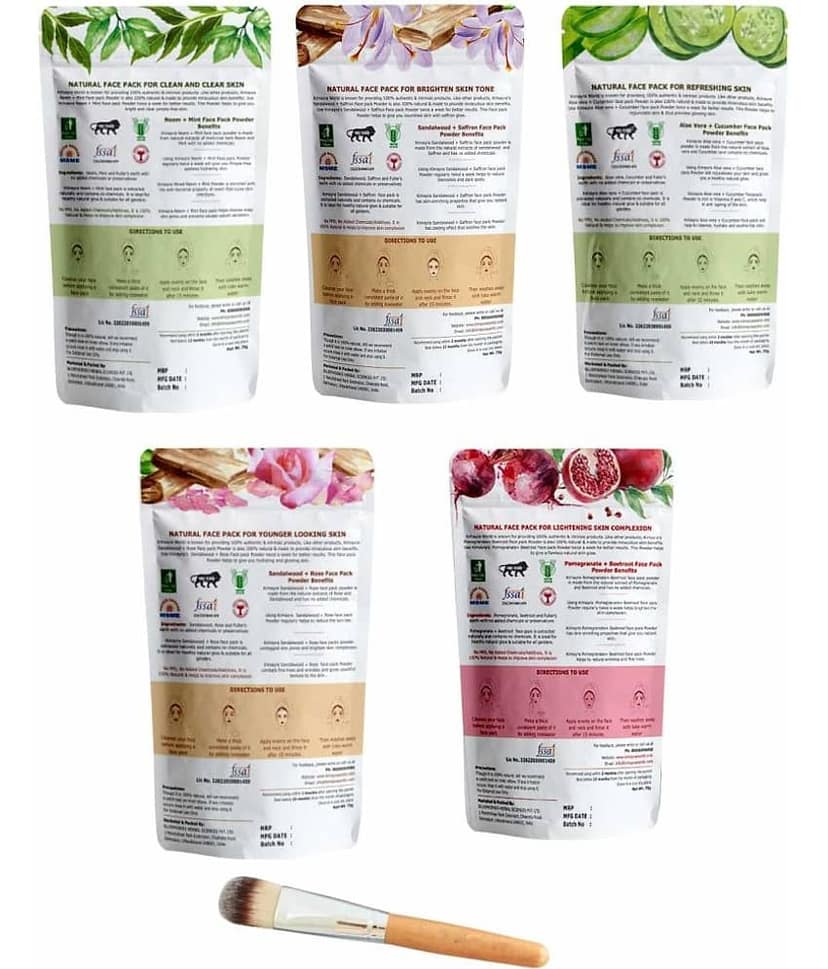 Kimayra Pure &Natural Face Pack Powder Combo for Oil Control, Acne,Pimples, Brightening view 2
