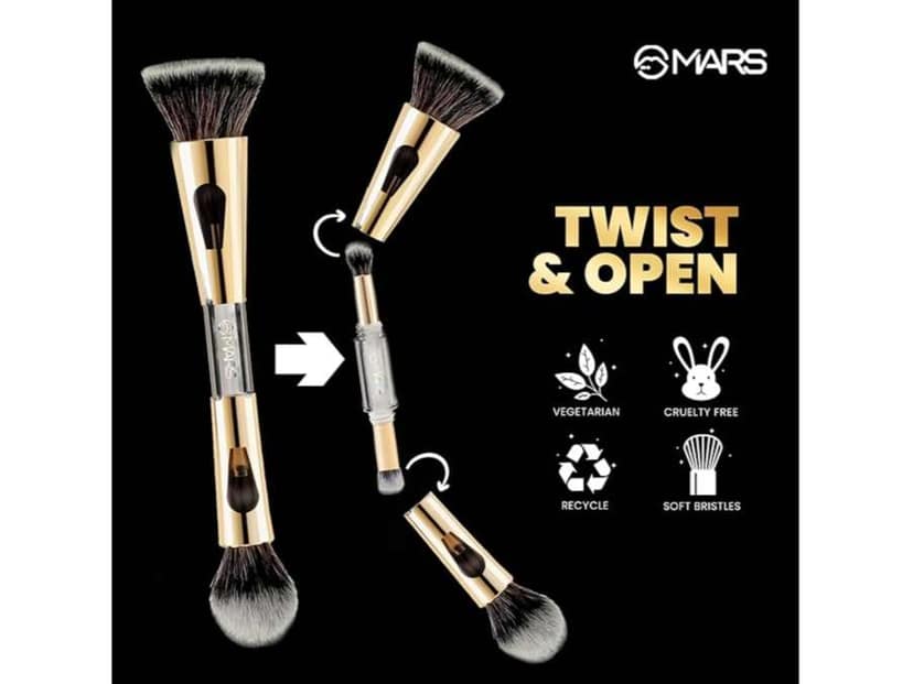 MARS 4 in 1 Foundation Eyeshadow Blending & Flat Brush Set view 3
