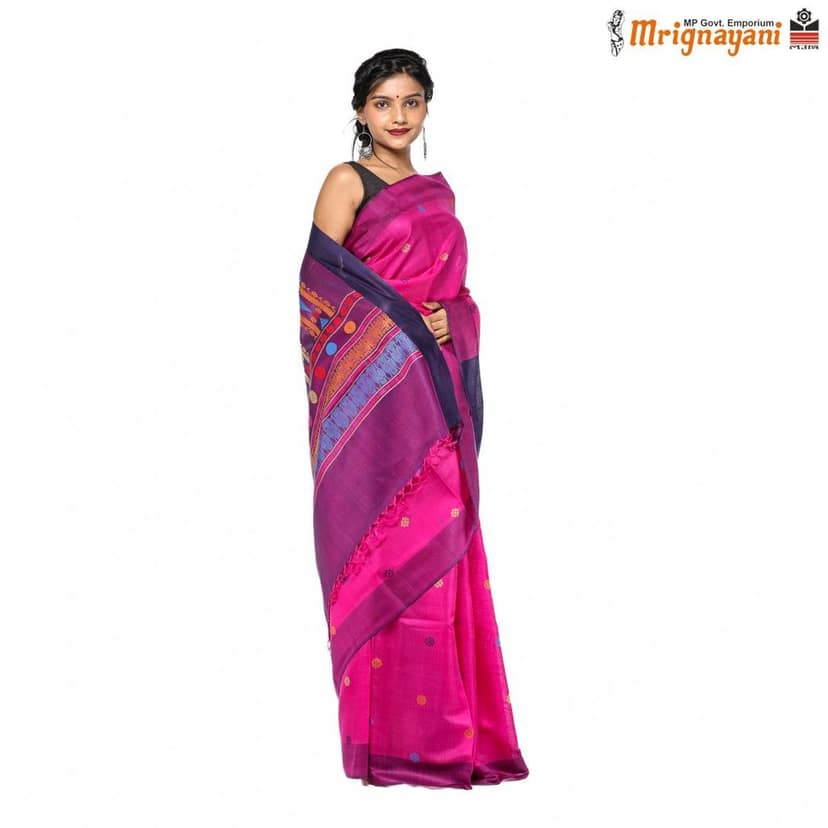HANDLOOM KOSA SAREE WITH BLOUSE (SKU - 1ST101040322, SAREE - 1212) view 2