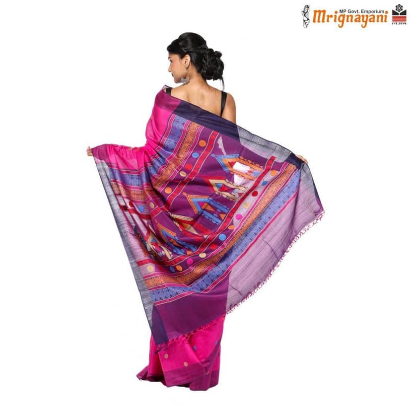 HANDLOOM KOSA SAREE WITH BLOUSE (SKU - 1ST101040322, SAREE - 1212) view 4