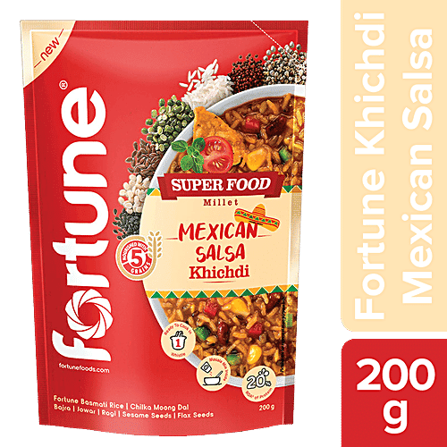 Fortune Super Food Millet Mexican Salsa Khichdi - Ready To Cook, Rich In Protein, 200 g Pouch