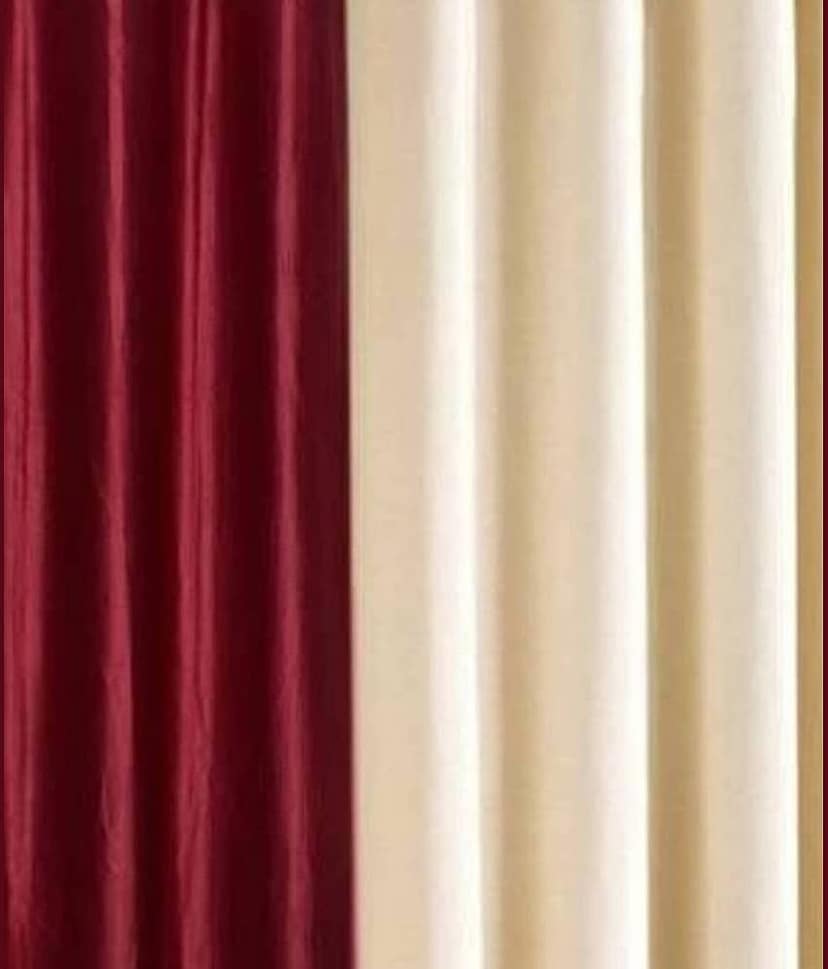N2C Home Solid Semi-Transparent Eyelet Curtain 9 ft ( Pack of 3 ) - Multicolor view 2