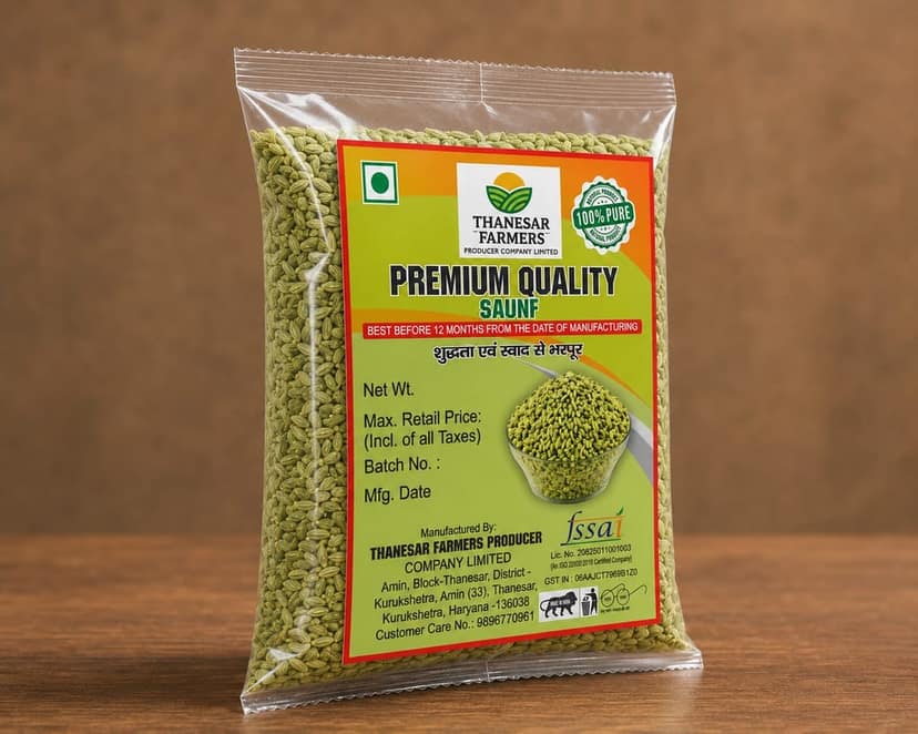 Thanesar Farmers Premium Quality Saunf (Fennel Seeds) 100 gram * 5 Packet view 2