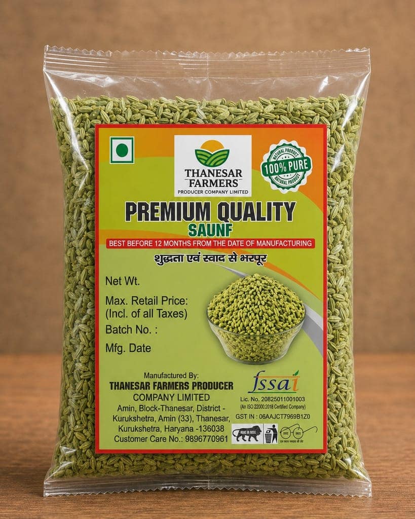 Thanesar Farmers Premium Quality Saunf (Fennel Seeds) 100 gram * 5 Packet view 3
