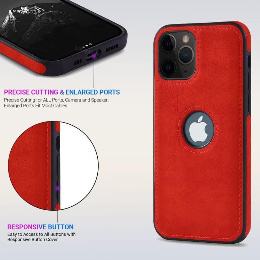 LIRAMARK PU Leather Flexible Back Cover Case Designed for iPhone 11 Pro view 4