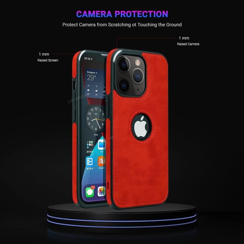 LIRAMARK PU Leather Flexible Back Cover Case Designed for iPhone 11 Pro view 5