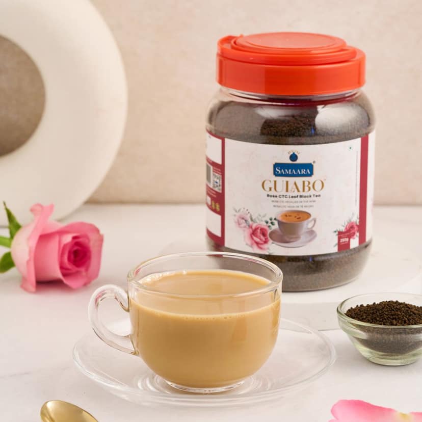 Jivvij Samaara Rose Black Tea | Flavoured CTC Assam Black Leaf Tea | Gulab Chai Patti Powder | Gulabo Jar view 5