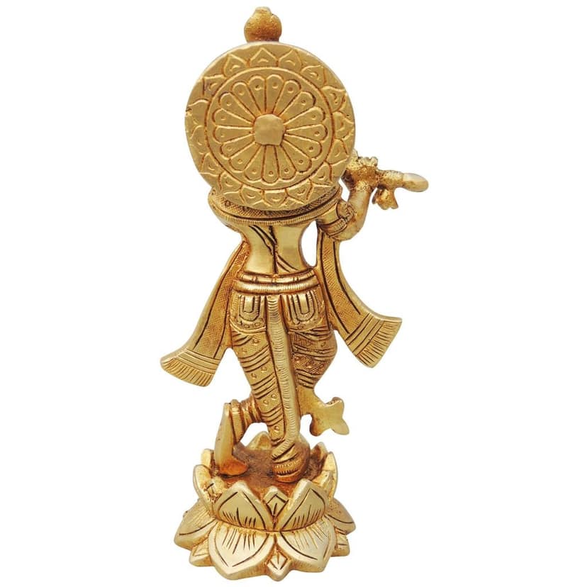 Brass Showpiece Krishna Ji Statue (BSMAS1267 K) view 3