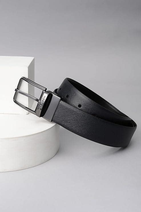 Men's Reversible Leather Belt (Black) view 2