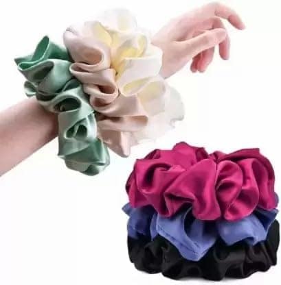 Elecsera Silk Scrunchies Hair Tie Elastic Large Hair Bands Rubber Band (Multicolor) view 3