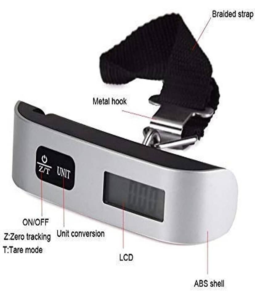 Weight Machine For Luggage, Weighing Scale For Luggage Up To 50 Kg, Digital Luggage Scale With LCD, Mini Portable Metal Scale, Travel Weighing Scale For Bags, Flight Luggage Scale view 2