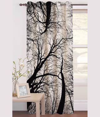 Home Style Single Long Door Eyelet Polyester Curtains Multi Color