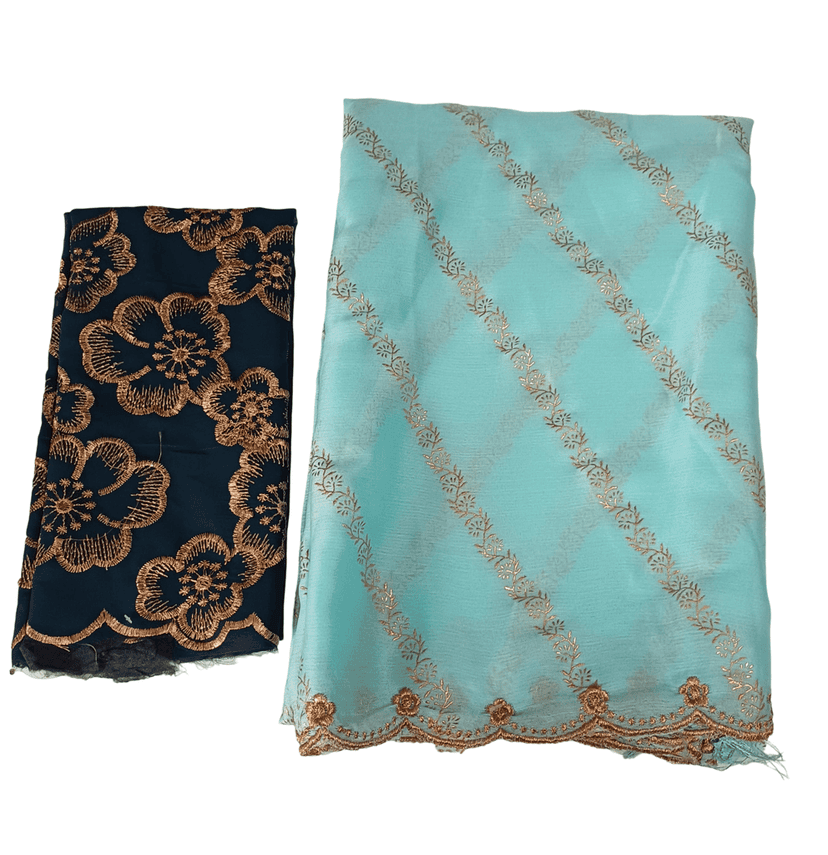 Georgette Silk Saree With Blouse Piece In Sea Green Color