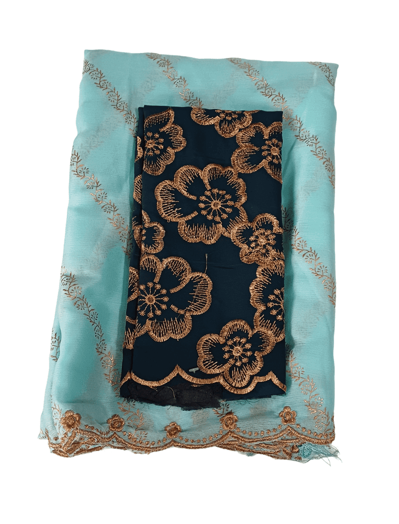 Georgette Silk Saree With Blouse Piece In Sea Green Color view 3