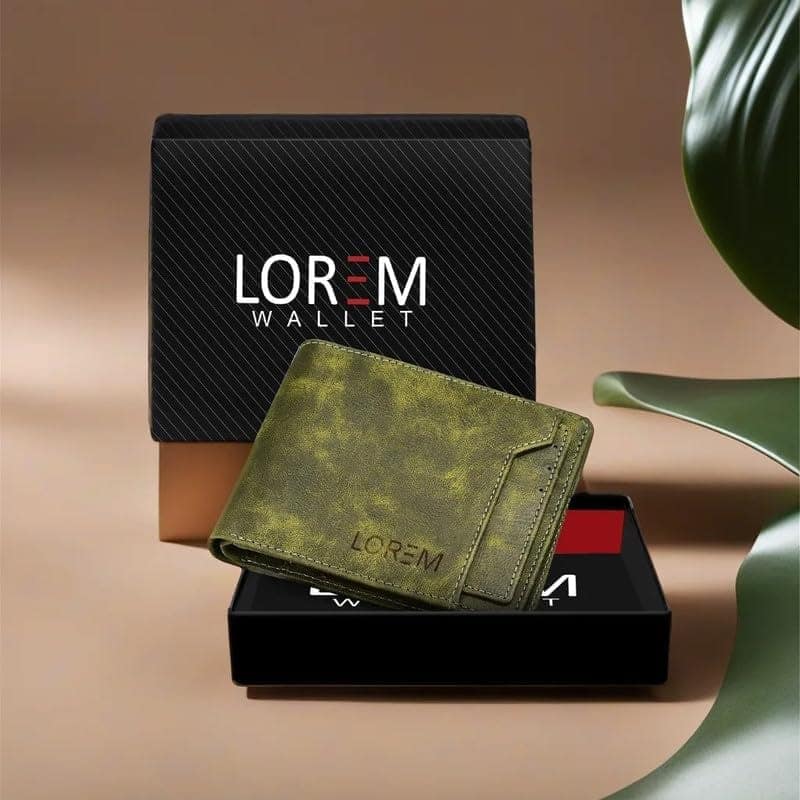LOREM Removable Card Holder Bi-Fold Faux Leather 7 ATM Card Slots Wallet for Men-UF view 2