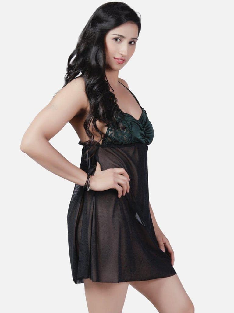 Sexy Net Honeymoon Black Babydoll Bikini Night Dress K1GbK view 3