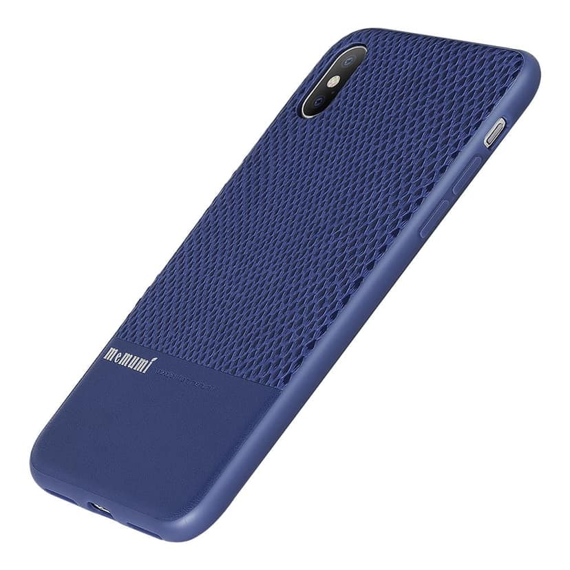 Memumi Heroic Series Back Leather Cover for Apple iPhone X/10 PremiumTPU + PC + PU - Blue (5.8") view 2