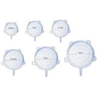 Silicone Lid Stretch Stretchy Silicone Lid Pot Cans Bowl Cover Reusable 6 Pieces