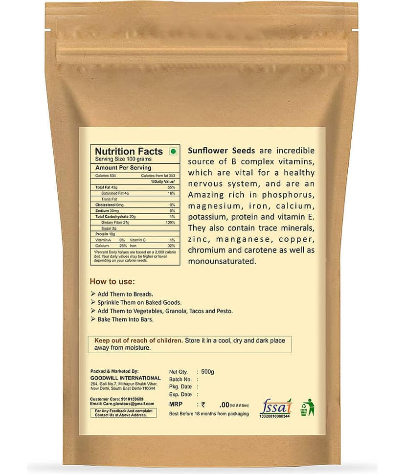 VIBIOUS Sunflower Seeds 500 g view 2