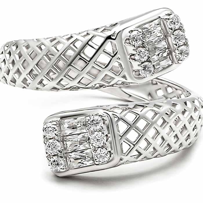 Silver Serpent Crystal Ring view 5