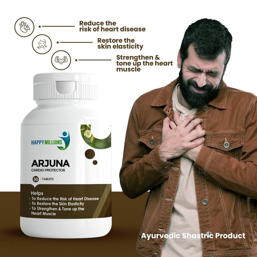 Happy Millions Ayurvedic Arjuna and Kalmegh | Combo Pack Of 2 (30 + 30 Tablets) view 2