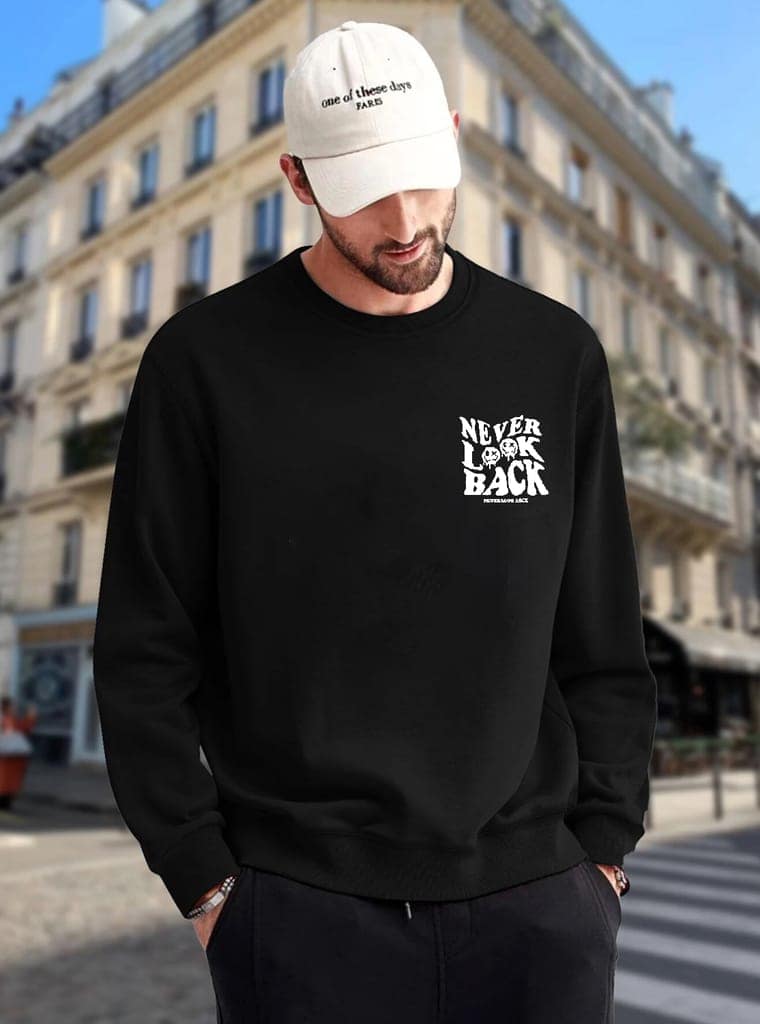 SCOTT FINCHER Men's Black "Never Look Back" Sweatshirt : AA(RSSWT)BLACK_230 view 4