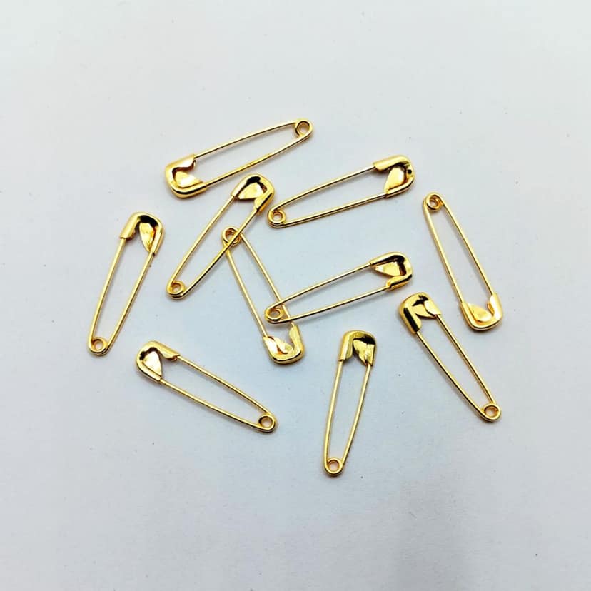 Safety Pin Golden Small (24 Pieces) � 27 mm Long Small Size Golden Color � Multipurpose Pins � Rust Resistant � Ideal for Saree � Kurta � Crafts � Mini Hook � Safety Pins for Women Saree view 3