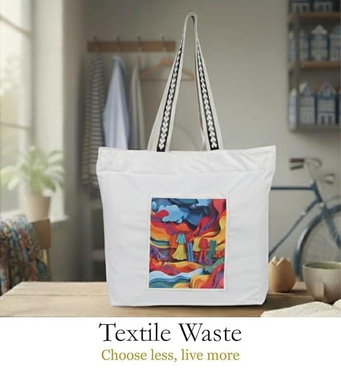 WOTM On The Move Tote | Premium Printed Cotton Canvas Tote Bag with Zipper & Inside Pocket, Stylish Everyday Travel Bag for Work, College, Office, Travel, Shopping view 4