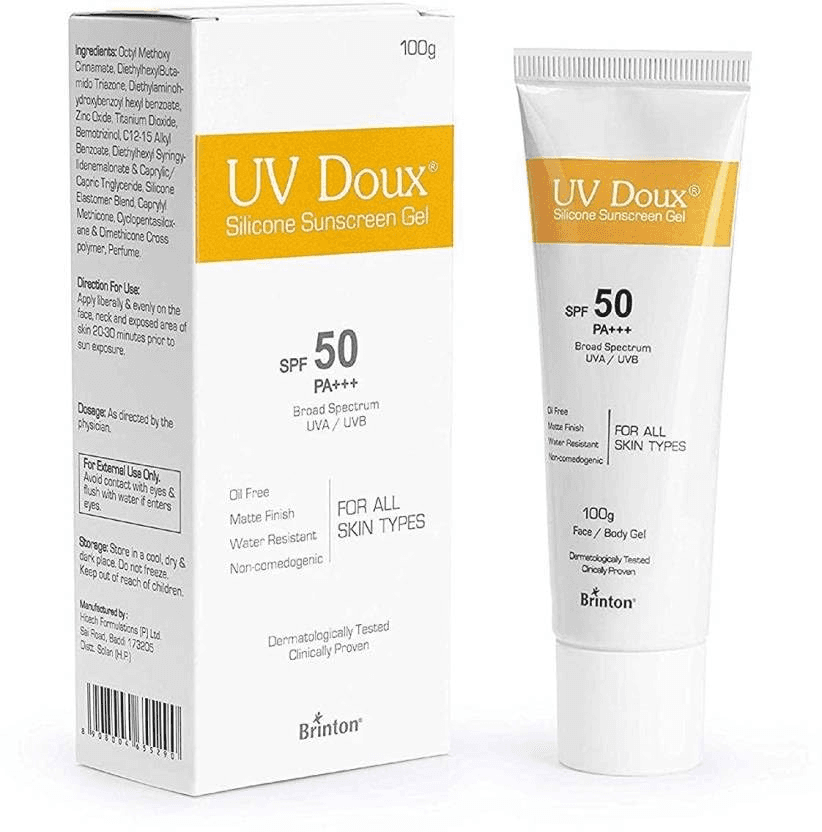 Brinton Healthcare UvDoux Face & Body Sunscreen gel with SPF 50 PA+++ in Matte Finish and Oil Free Formula| Protection against UVA/UVB Rays 100gm x Pack of 3 view 2