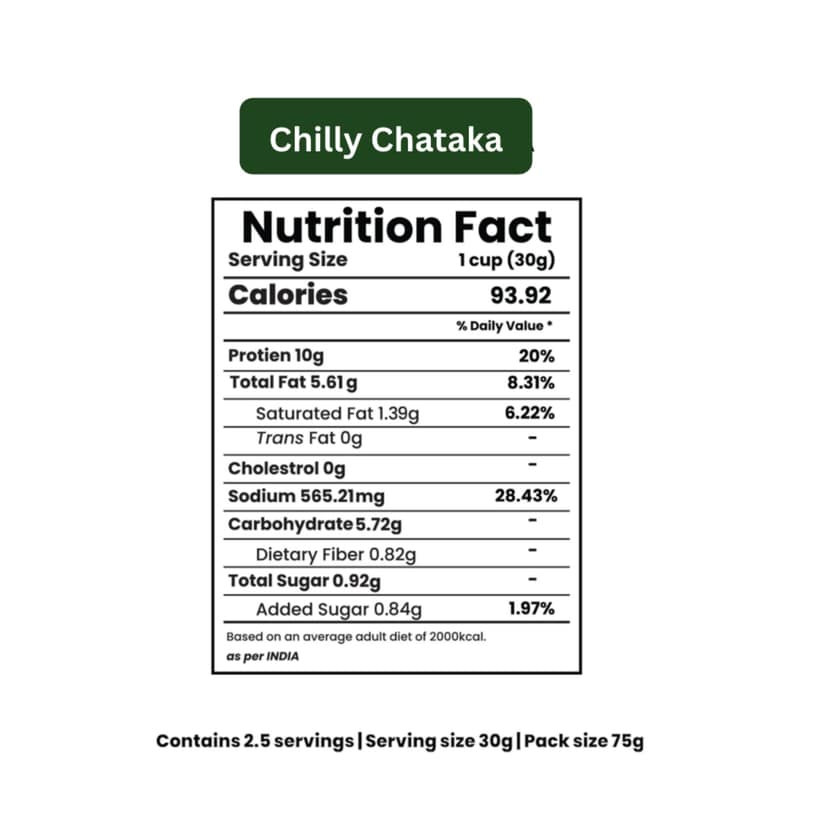 Chilly Chataka Protein Multigrain Chips (75g | 25g Plant Protein) view 2