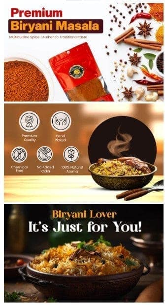 200 gm Combo Phoran Special Masala Pack - 4 Spices 50 gm each - Premium Spices Chicken, Biryani, Malvani & Tandoori | Phoran view 4