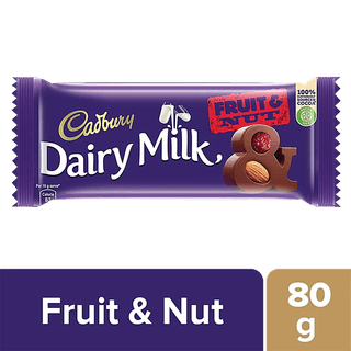 Cadbury Dairy Milk Fruit & Nut Chocolate Bar, 80 G