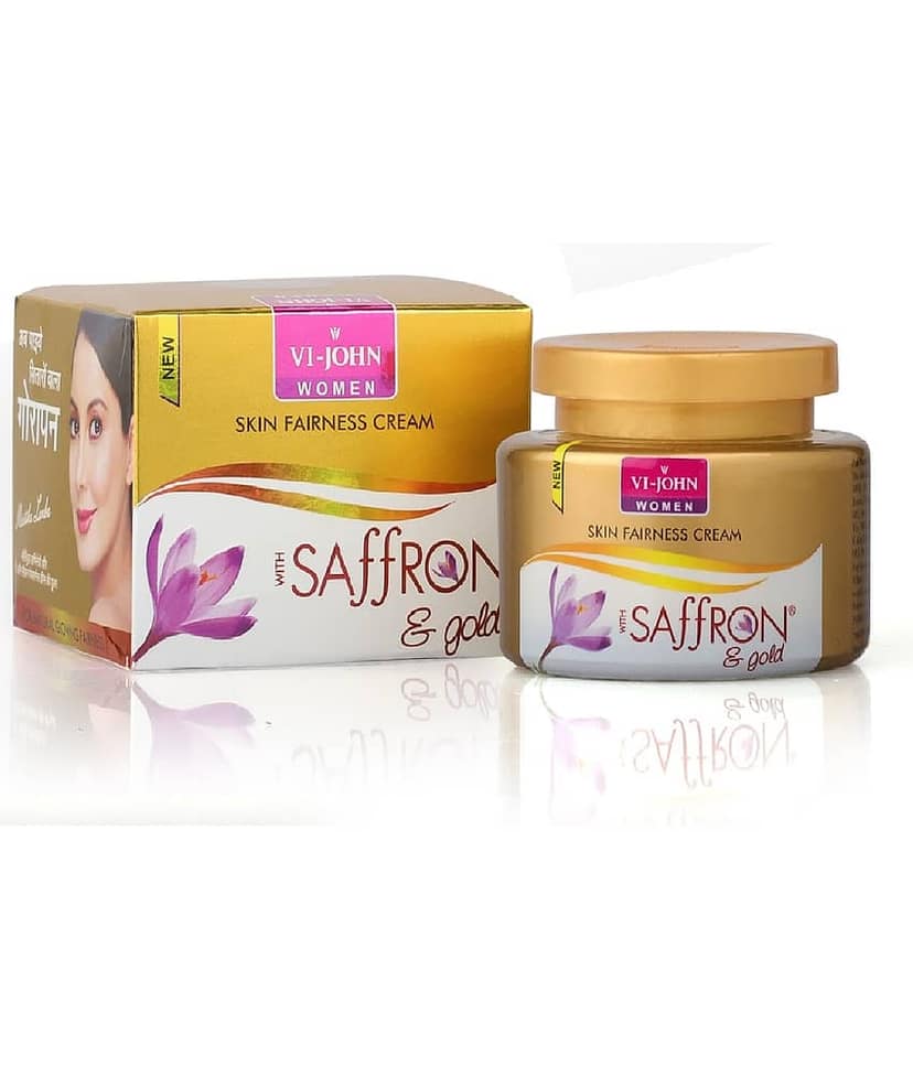 VI-JOHN Saffron Gold Skin Fairness & Brightening Cream Enriched With Vitamin E 50g Pack of 5