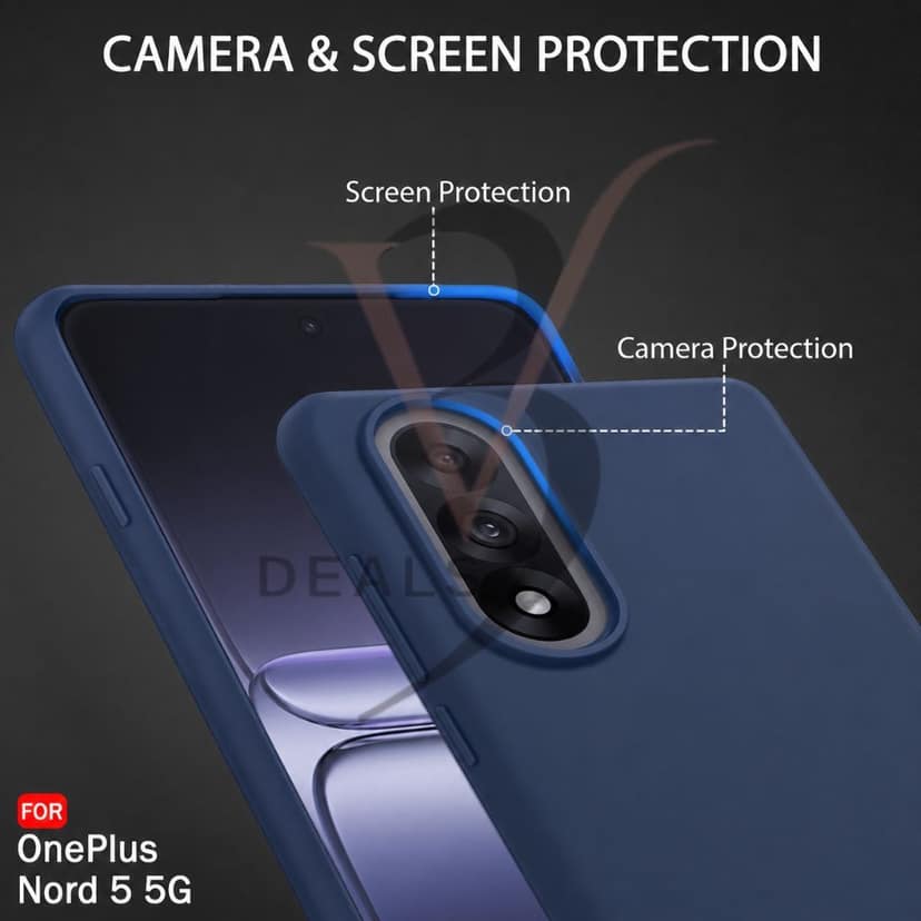 V3Deals Silicone Back Cover Case Compatible with OnePlus Nord 5 5G | Soft Micro-Fibre Lining Inside | Camera & Screen Protection | Shockproof Slim Fit Back Cover Case view 5