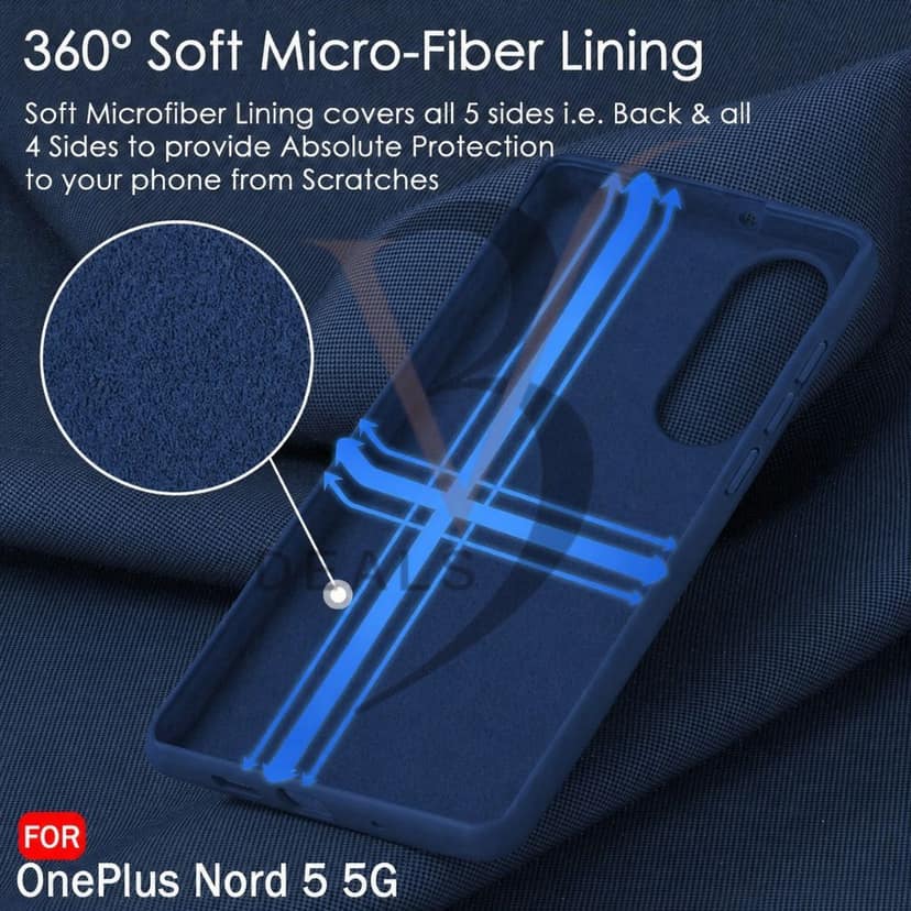 V3Deals Silicone Back Cover Case Compatible with OnePlus Nord 5 5G | Soft Micro-Fibre Lining Inside | Camera & Screen Protection | Shockproof Slim Fit Back Cover Case view 7