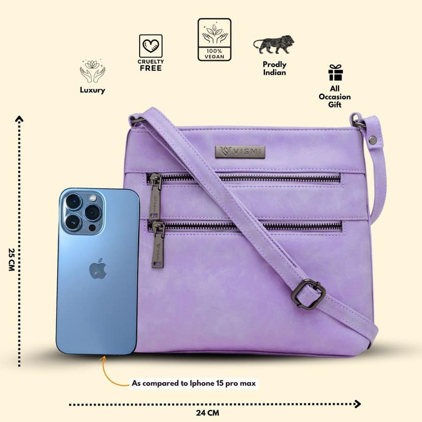 VISMIINTREND Sling Bag for Women | Crossbody Messenger Bag | Pu Leather Stylish Shoulder Bag | Water Resistant Adjustable Strap view 4