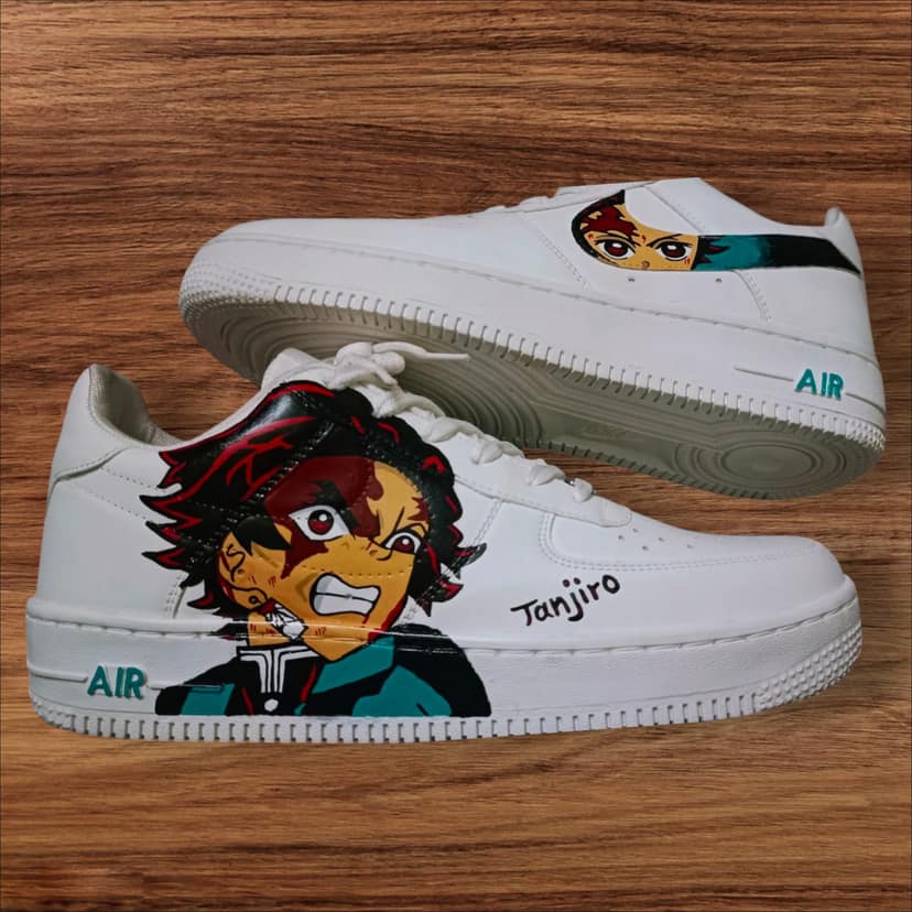 Tanjiro Kamado Hand-Painted Custom Anime Shoes view 2