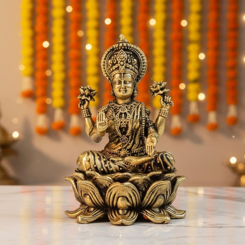 Brass Laxmi Ji Decorative Idol � Goddess Lakshmi Brass Murti, Height : 4 Inch (BSMAS1826 L)