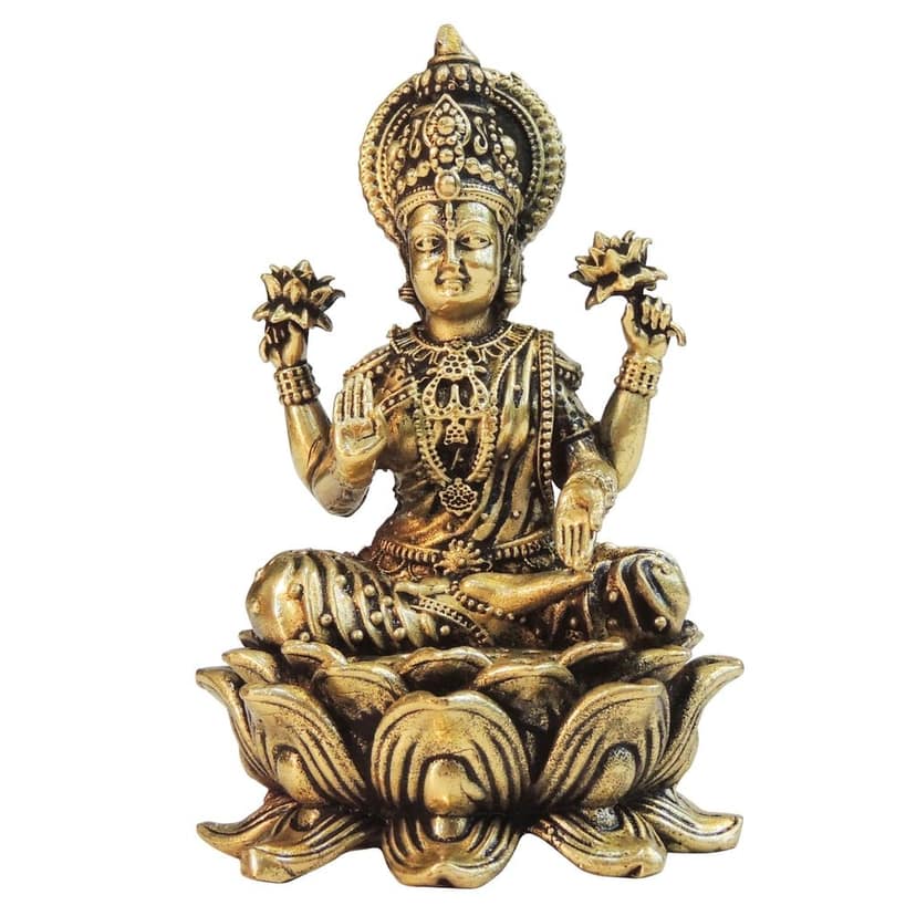 Brass Laxmi Ji Decorative Idol � Goddess Lakshmi Brass Murti, Height : 4 Inch (BSMAS1826 L) view 2