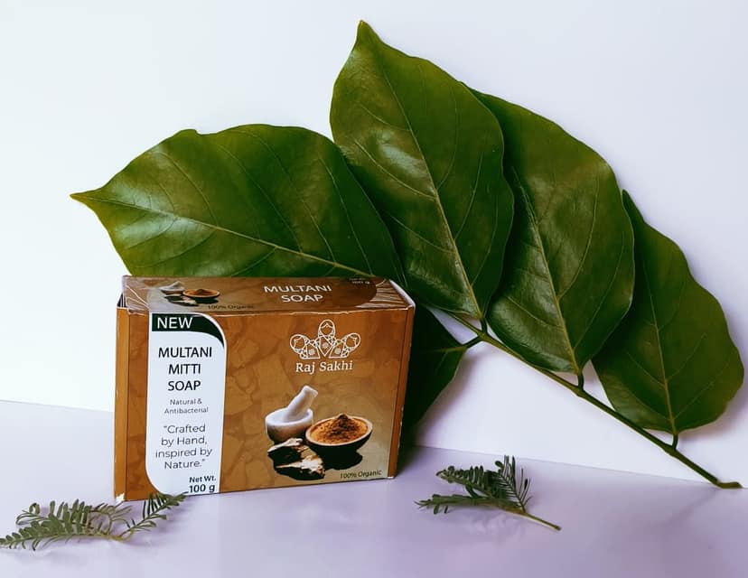 Raj Sakhi New Multani Mitti Soap - Natural & Antibacterial (100g) view 3