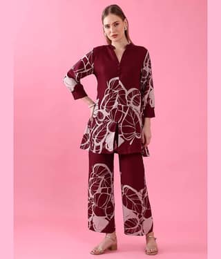Sheetal associates Women Printed Top With Trousers Co-Ord Set ( Black )